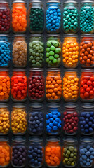 Colorful Candy Jars Illustration