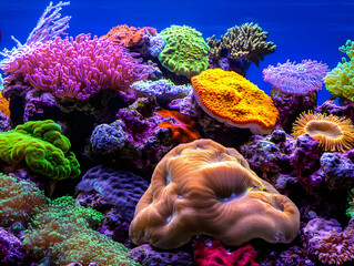 Naklejka premium Vibrant Coral Reef Illustration