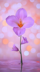 Purple Flower in Water Illustration