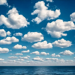 Naklejka premium Ocean and Sky Background Illustration