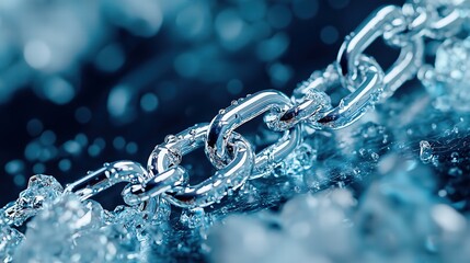 Wet Metal Chain Link Macro Abstract - Macro photography