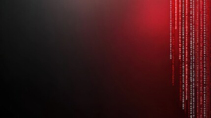Red binary code on dark gradient background