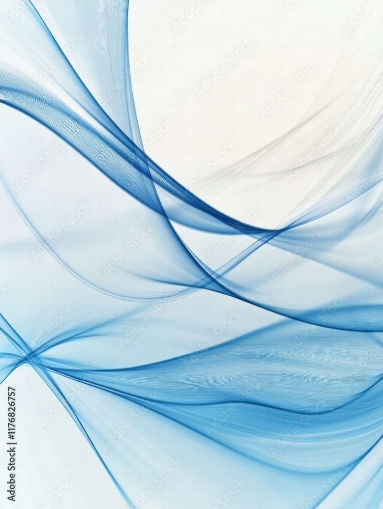 Fototapete abstract representation of wind lines in soft blue hues flowing gracefully across a light background