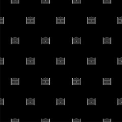 Gate icon seamless pattern isolated on black background