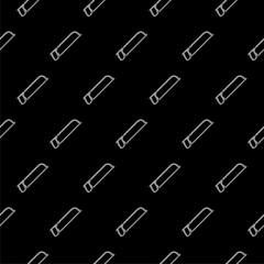 Saw icon seamless pattern isolated on black background