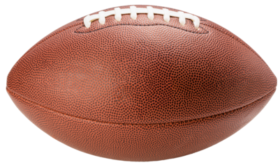 American football ball isolate on white background, full ball, rugby ball isolate on white PNG File.