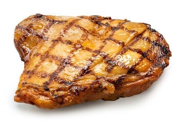 Chicken BBQ or Chicken Steak on white background, Chicken grill isolate on white with clipping path.