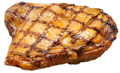 Chicken BBQ or Chicken Steak on white background, Chicken grill isolate on white PNG File.