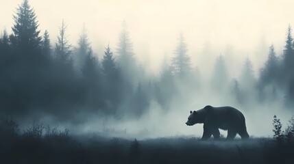 Scenic wildlife background featuring bears in their natural habitat.