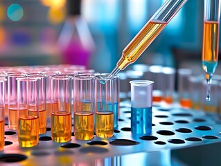 science laboratory test tubes , lab equipment for research new medical