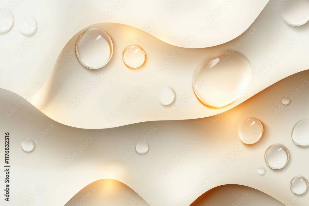 Leinwandbilder Unique abstract organic shapes with glowing elements create a captivating visual of translucent water droplets. Generative AI