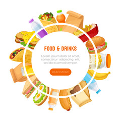 Snack Food and Appetizer Banner Design Vector Template