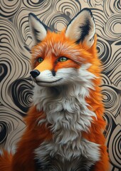 Obraz premium Digital painting of a red fox against an abstract background Ideal for nature-themed projects wallpapers or illustrations