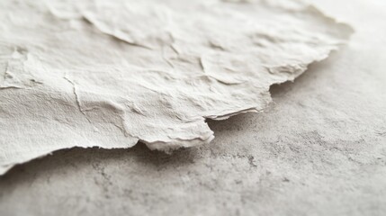Close-up of textured paper with a rough edge, showcasing its organic qualities.