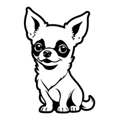 Cute chihuahua with big ears sits happily against a simple background showcasing its playful nature