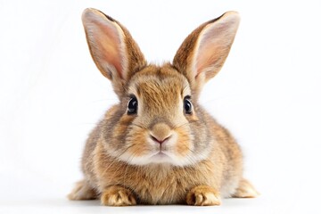 Obraz premium Adorable Fluffy Rabbit Isolated on White Background - Studio Shot
