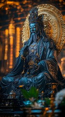 Fototapeta premium Dark Deity Statue Illustration