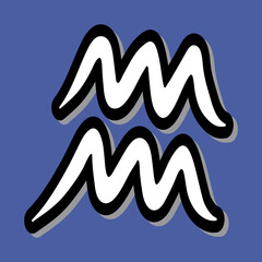 Astrological and aquarius sign symbols clip art design