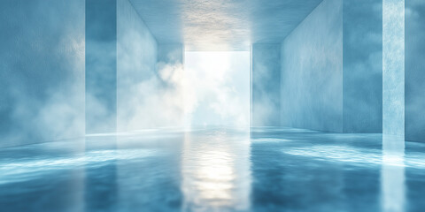 Mystical foggy reflections in an abstract space virtual environment digital art ethereal atmosphere artistic perspective for enhanced seo