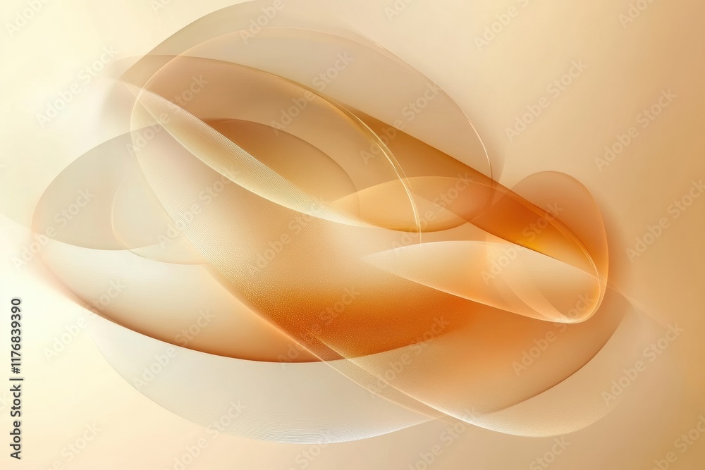 Leinwandbilder Organic shapes create a glowing abstract composition with semi transparent water droplet forms and flowing colors. Generative AI