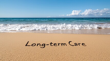 Fototapeta premium A serene beach scene with the words 