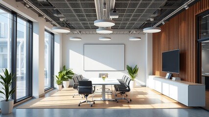 Modern Office Wall Mockup - Bright & Bold Design