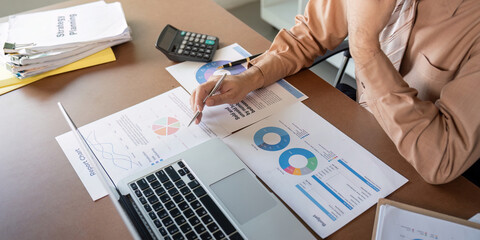 Business analysis in action office setting report generation professional environment close up view...