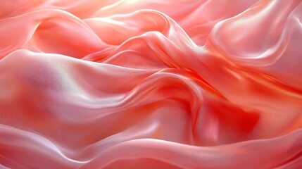 Fototapeta premium Delicate pink silk fabric with soft folds and smooth texture creating an elegant and luxurious appearance for design projects