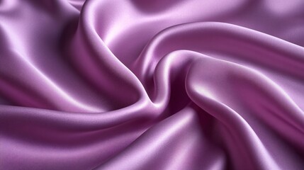 Obraz premium Soft and Flowing Light Purple Satin Fabric Close-Up with Elegant Texture and Gentle Wrinkles for Background or Design Use