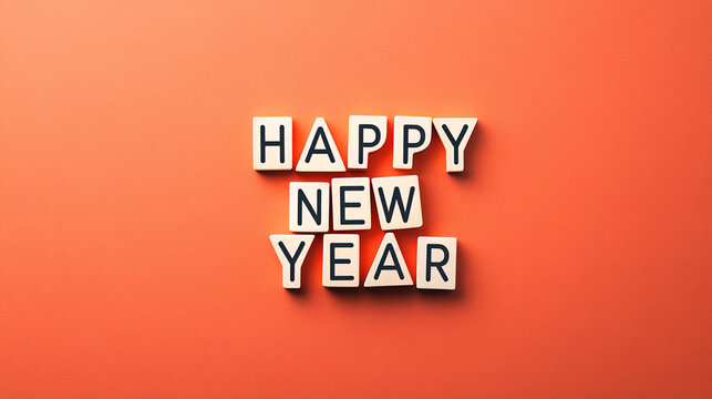 A set of Scrabble tiles spelling out "HAPPY NEW YEAR" on a wooden board, arranged in a festive and playful way to celebrate the occasion.