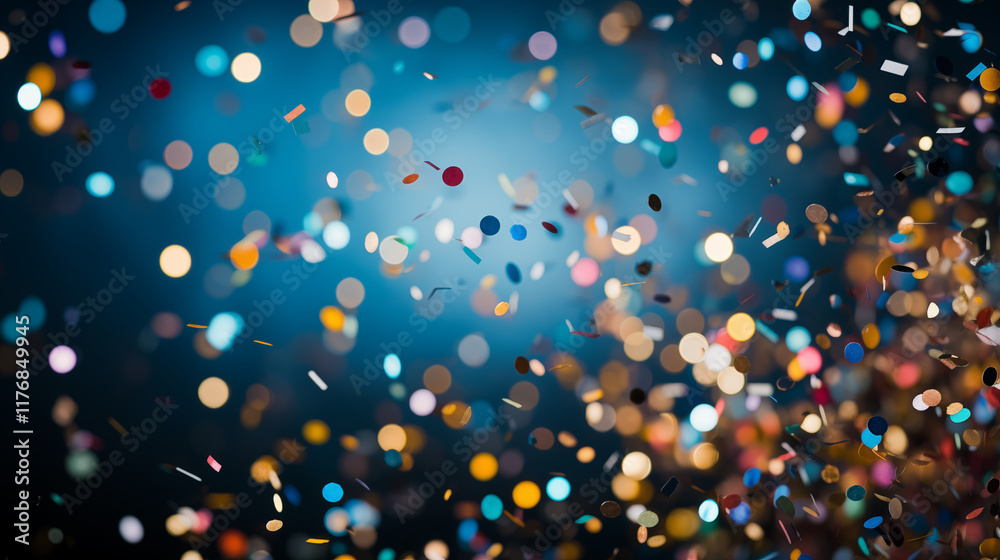 Canvas Prints colorful confetti in front of colorful background with bokeh for carnival