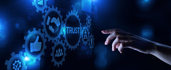 Trust customer loyalty relationship business concept on virtual screen.