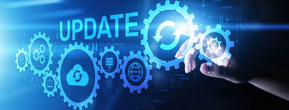 Update software system upgrade download new version internet technology concept.
