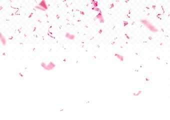 Beautiful pink confetti banner for party and celebration background