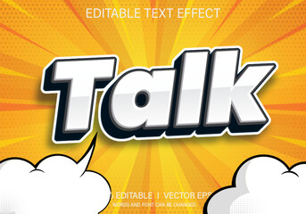 talk vector text effect with modern style design