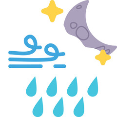 Weather illustration icon flat art design