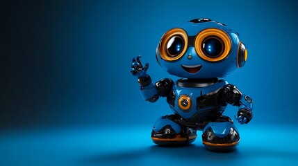 Adorable Blue Robot: A Futuristic Friend