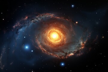 Obraz premium Celestial swirl of colors shines bright in the vast cosmos at twilight. Generative AI