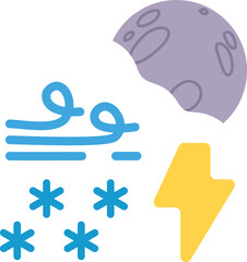 Weather illustration icon flat art design