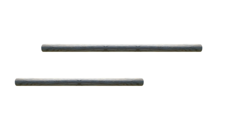 A horizontal old short beam weathered. On isolated transparent background.