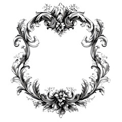 Vintage Retro White Frame for Stylish Displays on transparent background