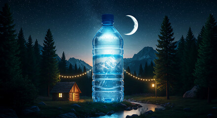 Fototapeta premium Cosmic Refreshment: A Surreal Journey of Liquid Bliss
