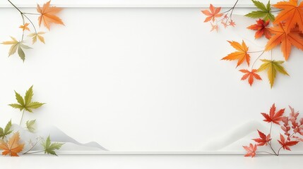 Obraz premium Autumn Leaves Frame on Soft Background