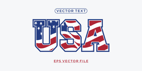 letter USA text style with flag element design vector
