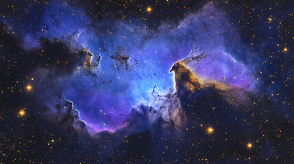 Fototapeta premium Illustration of a space cosmic background of supernova nebula and stars