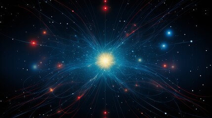 Obraz premium Cosmic explosion of light and energy illuminating the vast universe. Generative AI