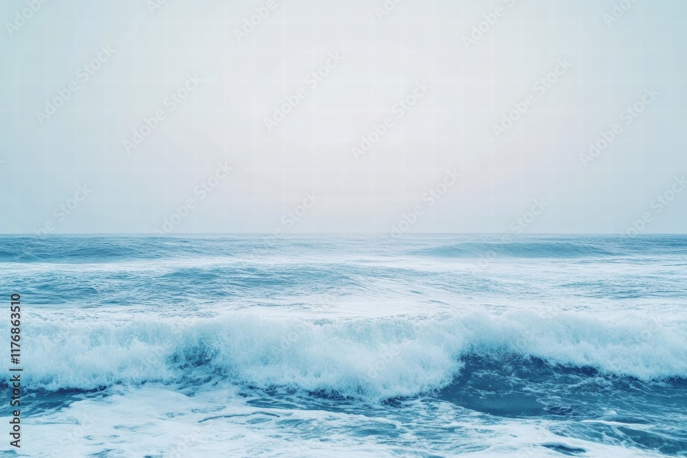 Fototapete captivating abstract patterns of ocean waves creating a serene coastal atmosphere during a calm morn