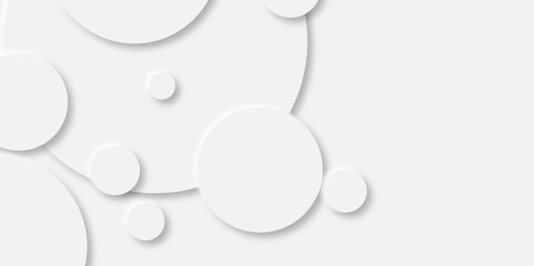 Abstract white circle shape geometric line background. abstract seamless modern white and gray color technology concept geometric circle vector background neomorphism style poster, banner design.