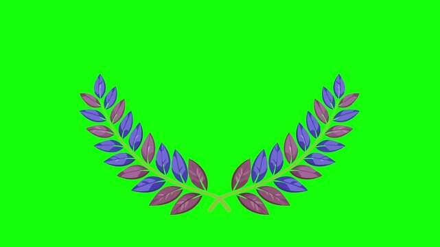 Laurel wreath animation on green screen