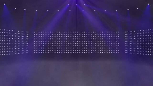 青いライトが動くライブステージ